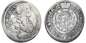Austria, Leopold I , XV Kreuzer, 1695, Graz, IA. Ag. 5,47 g, Herinek 955, GOOD