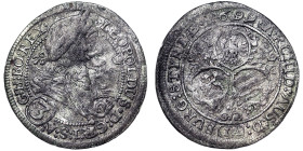 Austria, Leopold I , 3 Kreuzer, 1699, Graz, Ag. 1,15 g, Herinek 1363, GOOD