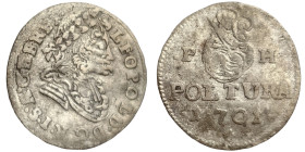 Austria, Leopold I , Poltura, 1701, Ag. 0,96 g, Herinek 1947, VF-