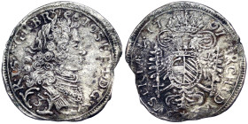 Austria, Joseph I , 3 Kreuzer, 1707, München, Ag. 1,29 g , Lack of metal, Herinek 241, GOOD