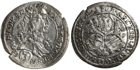 Austria, Joseph I , 3 Kreuzer, 1709, Graz, Ag. 1,55 g , KM 1463, VF