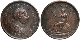 Great Britain, George III , 1 Penny, 1806, Ae. 18,79 g Very rare, KM 663, VF/A.XF