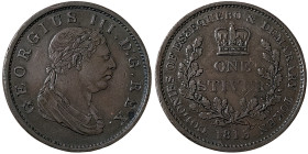 Great Britain, George III , 1 Stiver, 1813, Cu. 18,66 g, KM 10, VF+