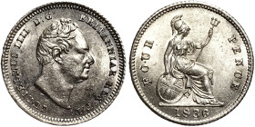 Great Britain, William IV , 4 Pence, 1836, London, Ag.925 1,90 g, KM 723, UNC