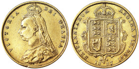 Great Britain, Victoria , 1/2 Sovereign, 1887, London, Au.916 3,99 g, KM 766, VF