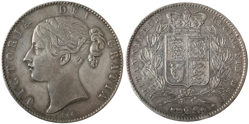 Great Britain, Victoria , Crown, 1844, London, First year of the “young head” cr...