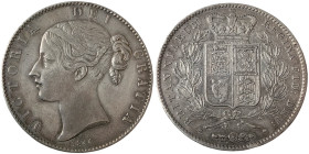 Great Britain, Victoria , Crown, 1844, London, First year of the “young head” crown only 94 200 minted! Ag.925 28,28 g, Edge nick, KM 741; S-3882, VF+...