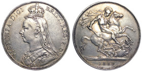 Great Britain, Victoria , Crown, 1889, London, Ag.925 27,70 g, KM 765, VF