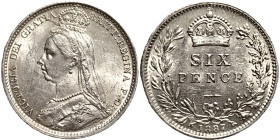 Great Britain, Victoria , 6 Pence, 1887, London, Ag.925 3,00 g, KM 757, UNC