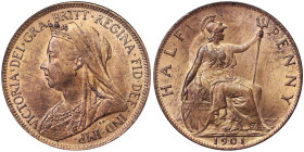 Great Britain, Victoria , 1/2 Penny, 1901, London, Ae. 5,70 g, KM 789, UNC