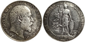 Great Britain, Edward VII , Florin, 1908, London, Ag.925 11,31 g, KM 801, VF