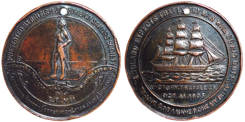 Great Britain, Edward VII , Token, 1905, Commemorating the Trafalgar centenary a...