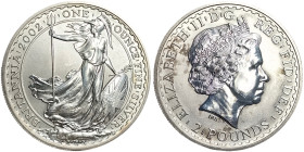Great Britain, Elizabeth II , 2 Pounds, 2002, London, Ag.958 32,45 g , KM 1029, UNC