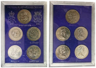 Great Britain, Elizabeth II , Set, 1972, The Royal Silver Wedding Crowns. Great Britain, Isle of Man, Guernsey, Bermuda, Gibraltar, UNC