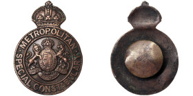 Great Britain, Elizabeth II , Badge of metropolitan special constabulary MSC, Part-time volunteer police force in London. 49x35 mm. Ae. 18,30 g, VF