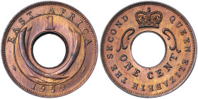 British East Africa.Elizabeth II , 1 Cent, 1959, Ae. 2,00 g, KM 35, UNC