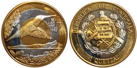 Guatemala, 1 Quetzal, 1995, Mintage: 150 pcs. Bimetallic. 23,00 g Rare, X 1c, PROOF