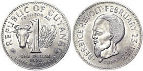 Guyana, 1 Dollar, 1970, Ni. 19,20 g , KM 36, UNC