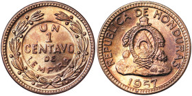 Honduras, 1 Centavo, 1957, Cu. 1,50 g, KM 77, UNC