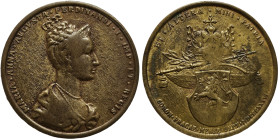 Hungary, Maria Anna , Cast Bronze Medal, 1836, Coronation in Prague. Ø 45 mm. Ae. 39,15 g. Cast, Montenuovo 2558, F