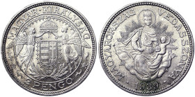 Hungary, 2 Pengo, 1939, Budapest, Ag.640 10,00 g , KM 511, UNC