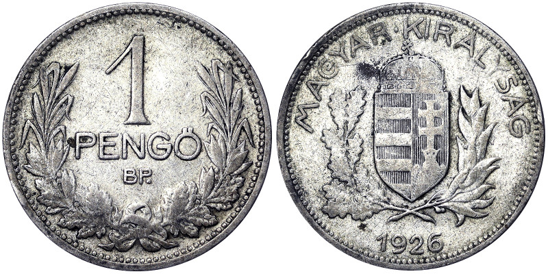Hungary, 1 Pengo, 1926, Budapest, Ag.640 5,00 g , KM 510, GOOD