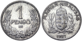 Hungary, 1 Pengo, 1927, Budapest, Ag.640 5,00 g , KM 510, GOOD