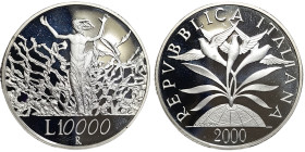 Italian Republic, 10.000 Lire, 2000, Rome, The Peace. Ag.835 22,00 g, KM 208, PROOF