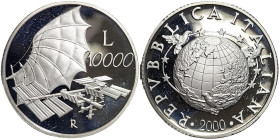 Italian Republic, 10.000 Lire, 2000, Rome, The Sky. Ag.835 22,00 g, KM 209, PROOF