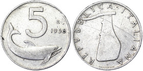 Italian Republic, 5 Lire, 1956, Rome, Al. 1,00 g Very rare, Gigante 287, F+