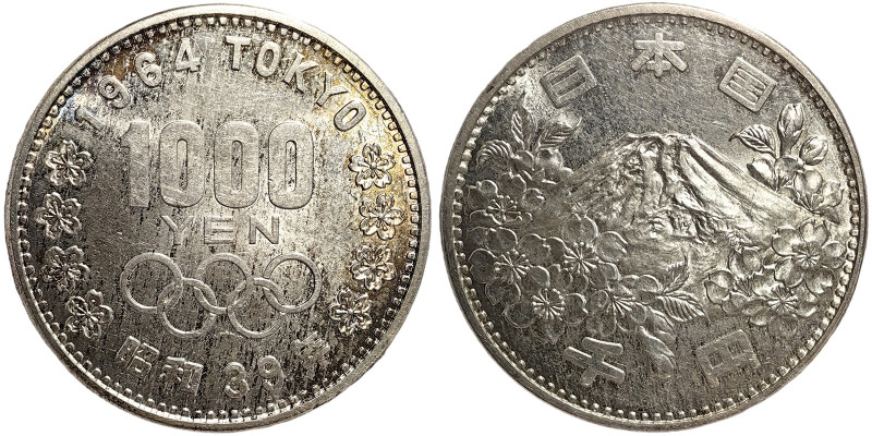 Japan, Hirohito , 1.000 Yen, 1964, Tokyo, Year 39. Ag.925 20,00 g, Y 80, A.UNC