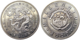 Liberia, 5 Dollars, 2000, Year of the Dragon. Ni. 11,30 g, KM 438, UNC