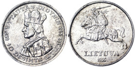Lithuania, 10 Litu, 1936, Ag.750 18,00 g, KM 83, VF