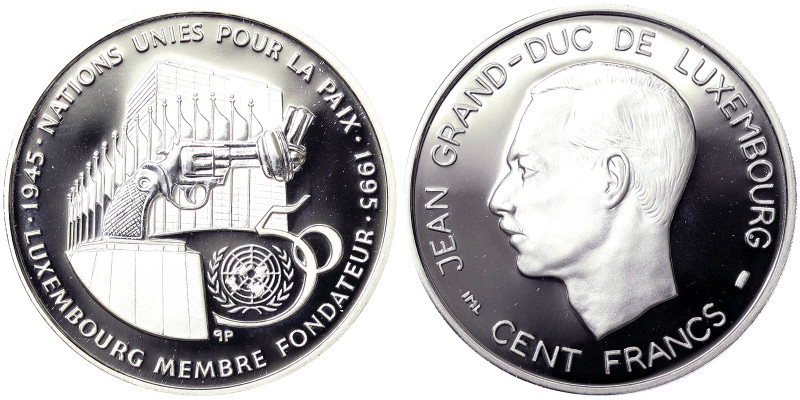 Luxembourg, Jean , 100 Francs, 1995, Ag.925 15,98 g , KM 70, PROOF