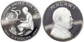 Malawi, 5 Kwacha, 1995, 50th Anniversary of the United Nations. Ag.925 28,28 g, KM 23a, PROOF