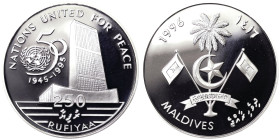 Maldives, 250 Rufiyaa, 1996, Ag.925 28,50 g , KM 101, PROOF