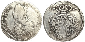 Sovereign Order Of Malta, Emanuel Pinto , 4 Tarì, 1757, Ag. 3,65 g Rare, KM 250, VF