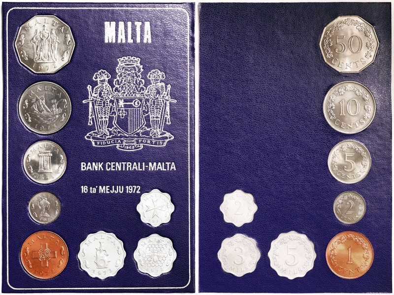 Malta, Set, 1972, Complete decimal set, KM PS1, UNC