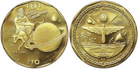 Marshall Islands, 10 Dollars, 1994, Saturn. Brass. 21,60 g, KM 162, UNC