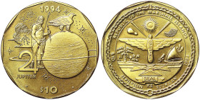 Marshall Islands, 10 Dollars, 1994, Jupiter. Brass. 21,60 g, KM 163, UNC