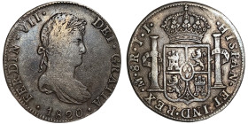Mexico, Ferdinand VII , 8 Reales, 1820, Mexico City, J.J. Ag.896 26,93 g, Calicò 564, VF
