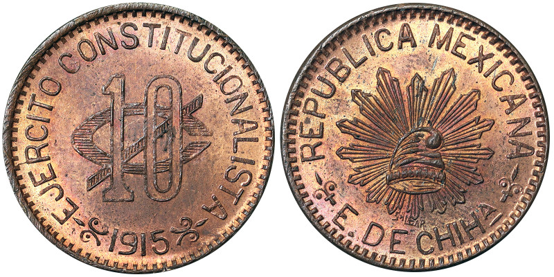 Mexico, Chihuahua Revolutionary coinage, 10 Centavos, 1915, Army Of The North. C...