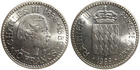 Monaco, Rainier III , 10 Francs, 1966, Ag.900 25,00 g, KM XM1, A.UNC