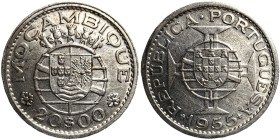 Mozambique, 20 Escudos, 1955, Ag.720 10,00 g, KM 74, XF