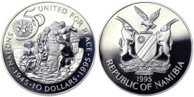 Namibia, 10 Dollars, 1995, Ag.825 28,28 g, KM 9a, PROOF