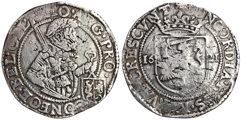 Netherlands, Gelderland, Rijksdaalder, 1621, Ag. 28,89 g Rare, DAV 4828, VF