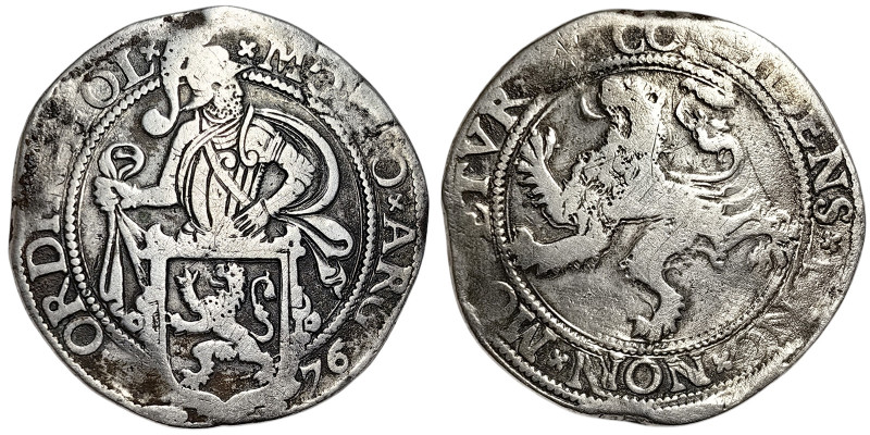 Netherlands, Dutch Republic, Lion Daalder, 1576, Utrecht, Ag. 26,66 g Rare, DAV ...