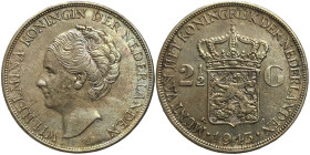 Netherlands, Wilhelmina I , 2-1/2 Gulden, 1943, Utrecht, Ag.945 25,00 g Rare, KM 331, VF