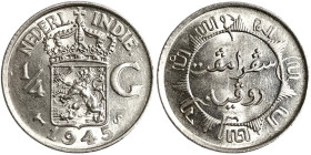 Netherlands Indie, 1/4 Gulden, 1945, Ag.720 3,18 g, KM 319, UNC