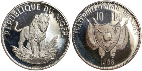 Niger, 10 Francs, 1968, Ag.900 20,00 g, KM 8.1, PROOF